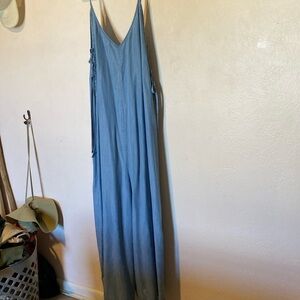 Em creek wide leg denim jumpsuit